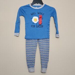 Wonder Nation Kid Boy Will Wake For Bacon Long Sleeve Pajamas Size 4T